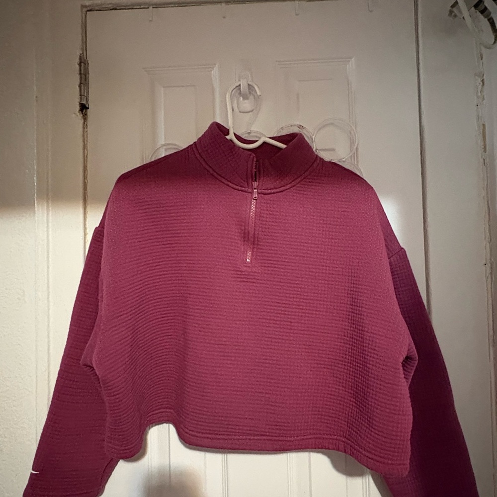 Nike Women's Half-Zip Cropped Sweater - Purple/pink